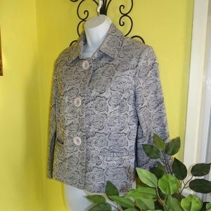 - - Erin London Gray Flower Jacket